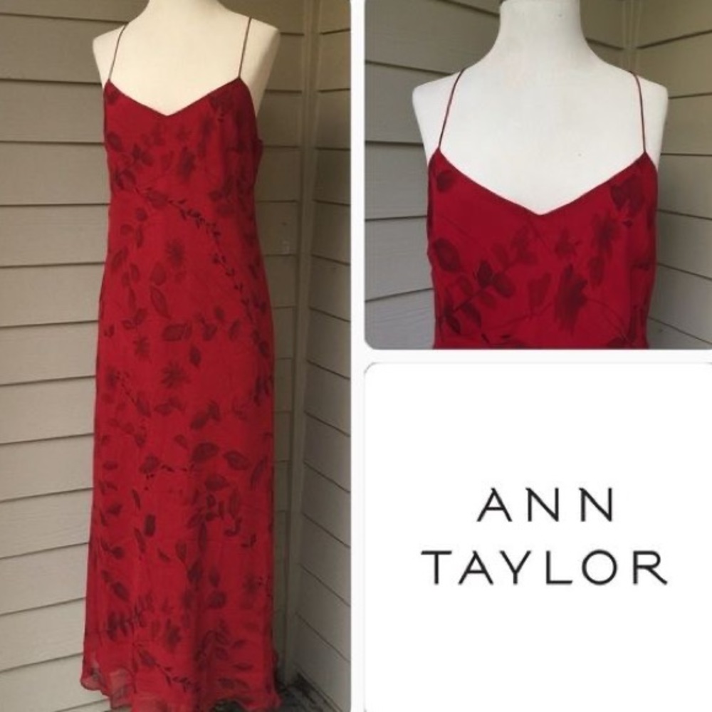 Lovely, long, red floral dress